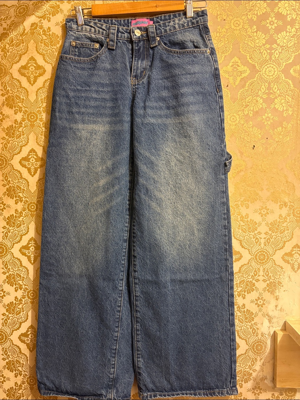 Edikted Low Rise Baggy Carpenter Jeans Wide Leg Y2K Denim